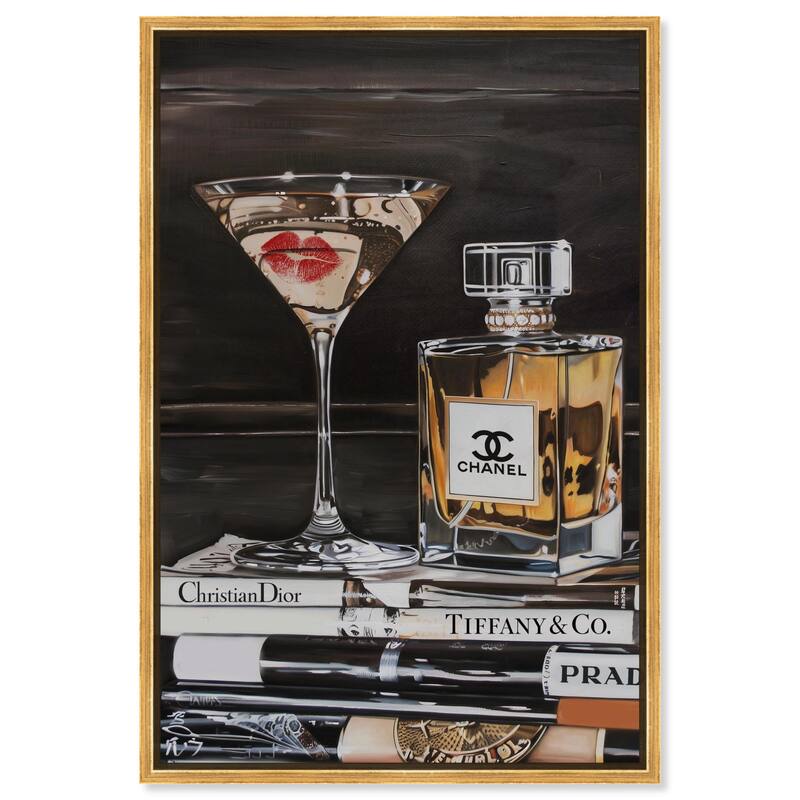 Martini Books Canvas by Art Remedy - Gold - 16" x 24"
