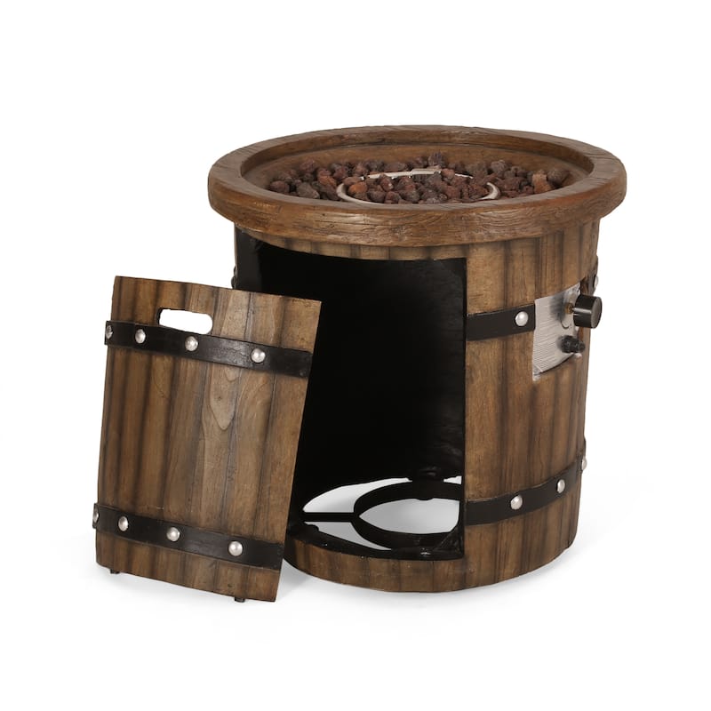 Garland Outdoor 25-Inch Light-Weight Concrete Round Propane Fire Pit by Christopher Knight Home