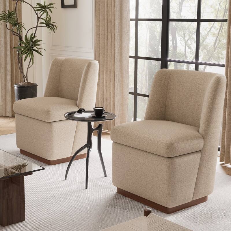 Modern Accent Chair Set of 2, Armless Chairs for Dining Room, Living Room, Bedroom