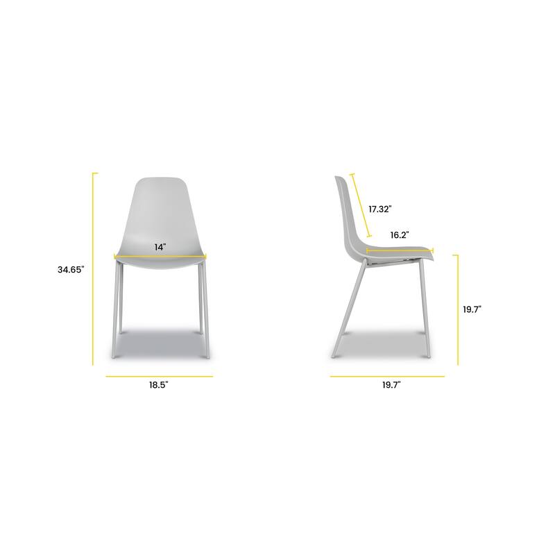 Poly & Bark Isla Modern Dining Chairs (Set of 4) - Indoor or Outdoor Use