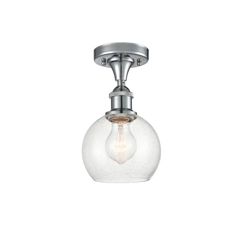 Innovations Lighting Athens - 1 Light 6" Semi-Flush Mount - Polished Chrome/Seedy