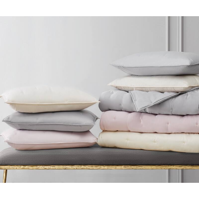 Badgley Mischka Home Tufted Matte Satin Quilt Set