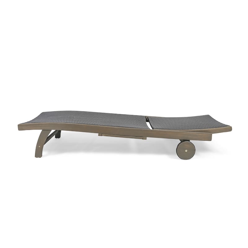 Banzai Wicker and Wood Outdoor Chaise Lounge (Set of 2) by Christopher Knight Home