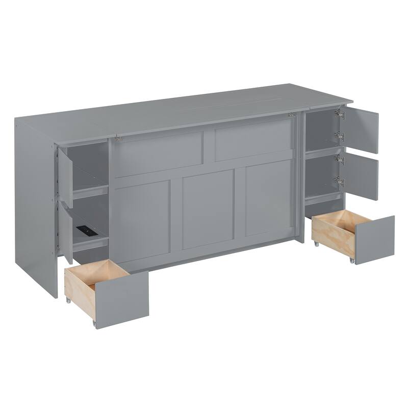 Murphy Bed with Drawers, Cabinets & USB Ports