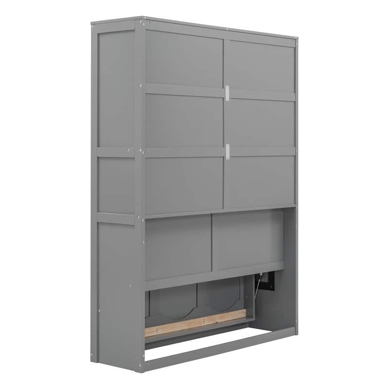 Wooden Quenn Size Murphy Bed Wall Bed with Shelves