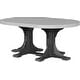 preview thumbnail 30 of 82, Poly Lumber Round Dining Table Set with Island Chairs Dining Height - Dove Grey & Black