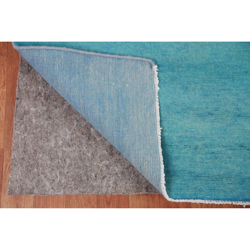 Hand Knotted Oriental 100% Wool Carpet Modern Solid Navy Blue & Blues Gabbeh Area Rug - 12' 1'' X 9' 4''