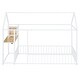 preview thumbnail 4 of 16, White Metal Twin Size Floor Bed with Desk w/USB Ports, Kids Bed with Storage Shelf