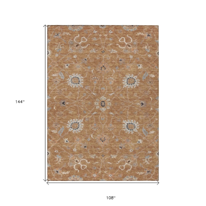 HomeRoots Floral Traditional Rectangle Outdoor Rug