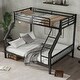 preview thumbnail 1 of 30, Metal Bunk Bed with Ladder and Metal Slats Support, Storage Underneath, Heavy Bunk Beds, Black Bed Frame, No Box Spring Needed Black Twin XL Over Twin XL - Twin XL