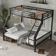 preview thumbnail 3 of 8, Twin XL Over Queen Metal Bunk Bed with Ladder and Slats Support for Adults Teens, Black, (Old SKU W2580S00003)