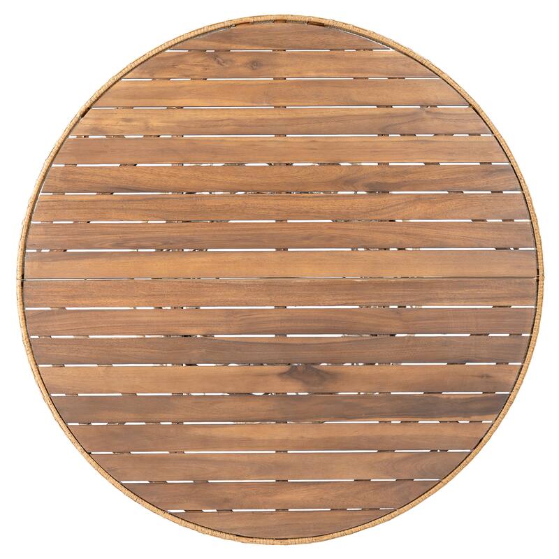 Christopher Knight Home - Estra 5-Piece Outdoor Dining Set with 4 Handwoven Wicker Chairs and Round Acacia Wood Table