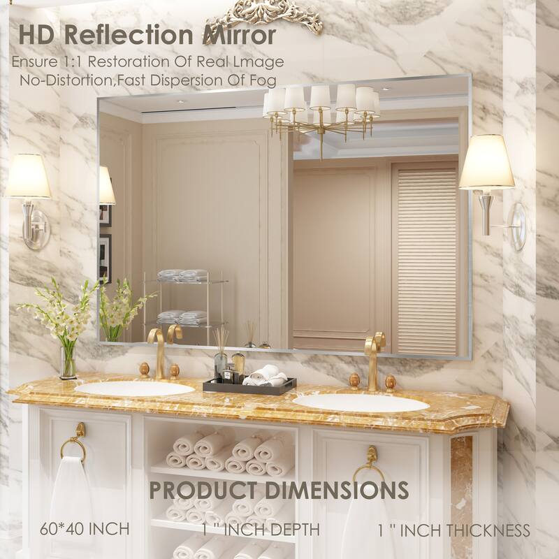 QuivaraView Wall Mounted Aluminum Frame Bathroom Vanity Mirror