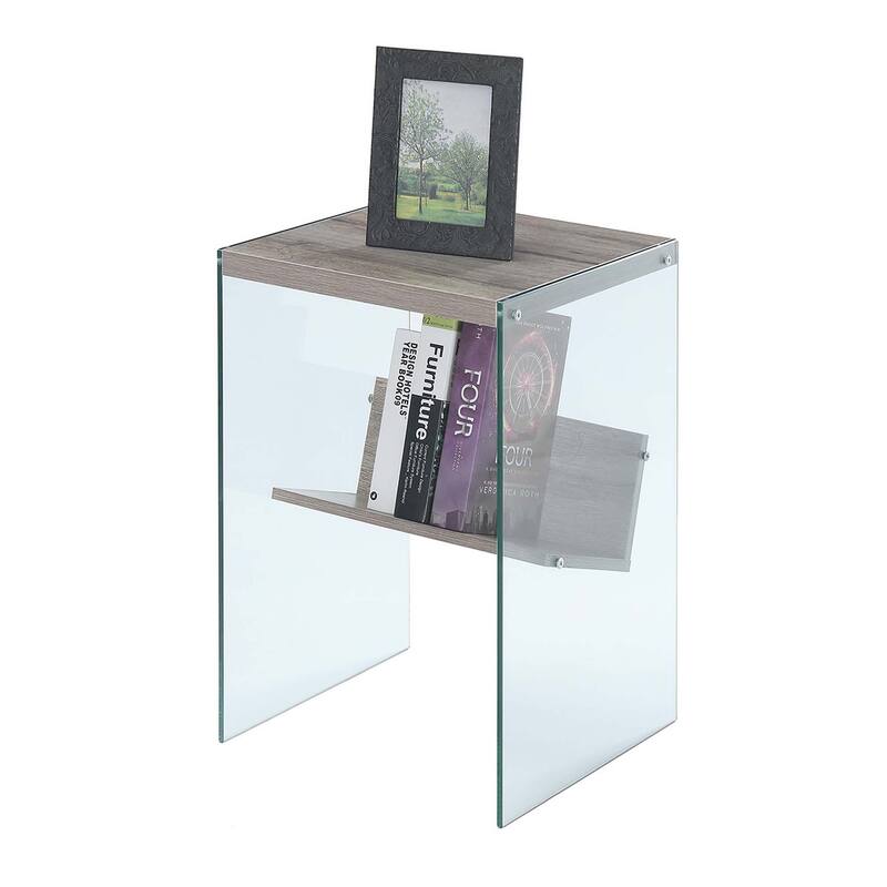 Convenience Concepts SoHo Glass End Table with Shelf