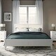 preview thumbnail 17 of 37, Modern Simple Solid Wood Platform Bed - Elegant Wood Bed with Headboard White - Queen