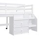 preview thumbnail 28 of 28, Full Wooden Loft Bed with Movable Desk, Drawers, and Guardrail