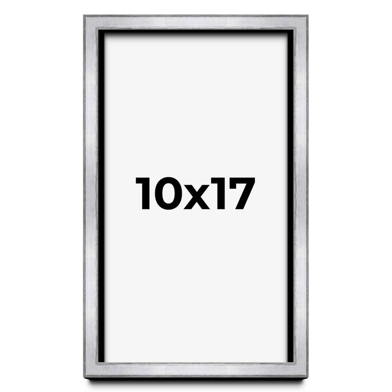 10x17 Shadow Box Frame Silver | 1.375 Inches Deep Real Wood