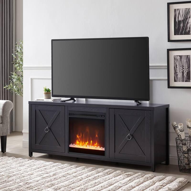 Granger 58" TV Stand with Crystal Fireplace Insert
