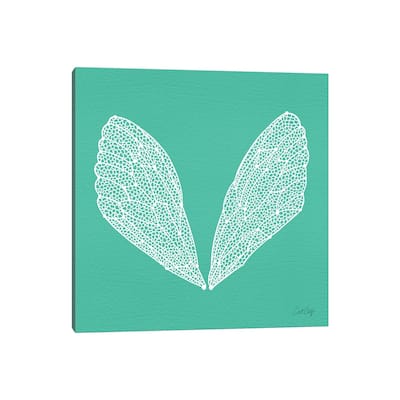 iCanvas "Cicada Wings Turquoise White" by Cat Coquillette Canvas Print