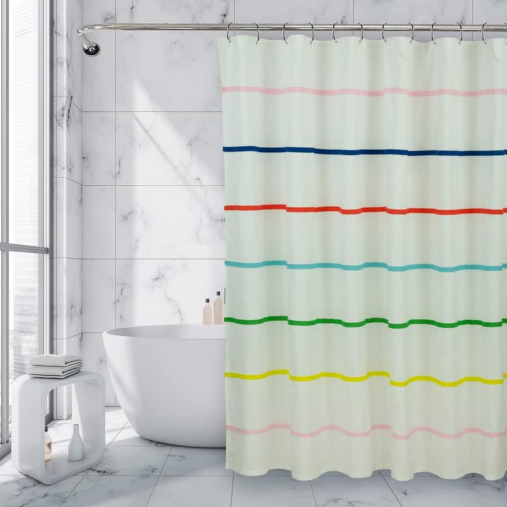 Royale Linens Pack of 1 Double Brushed Microfber 1800 Thread Printed Shower Curtain for Bathroom 72 Inches X72 Inches