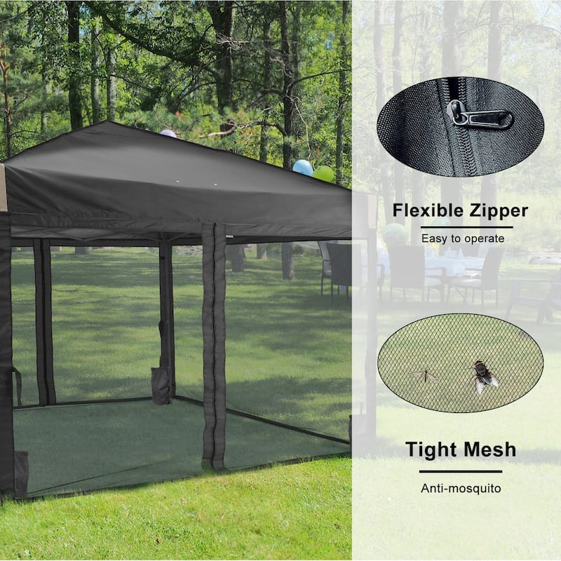 Aoodor 10 x 10 FT Pop Up Canopy Tent Portable Instant Shade Canopy with Netting for Camping, Party and Other Outdoor Events