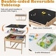preview thumbnail 4 of 4, Kids Table and Chairs Children Wooden Activity Set with Double-Sided