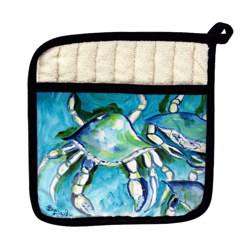 White Crabs Pot Holder - 9x9