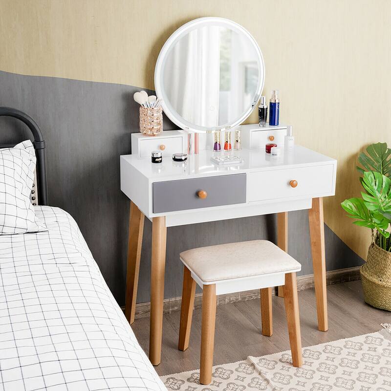 Vanity Set Makeup Dressing Table with 4 Drawers