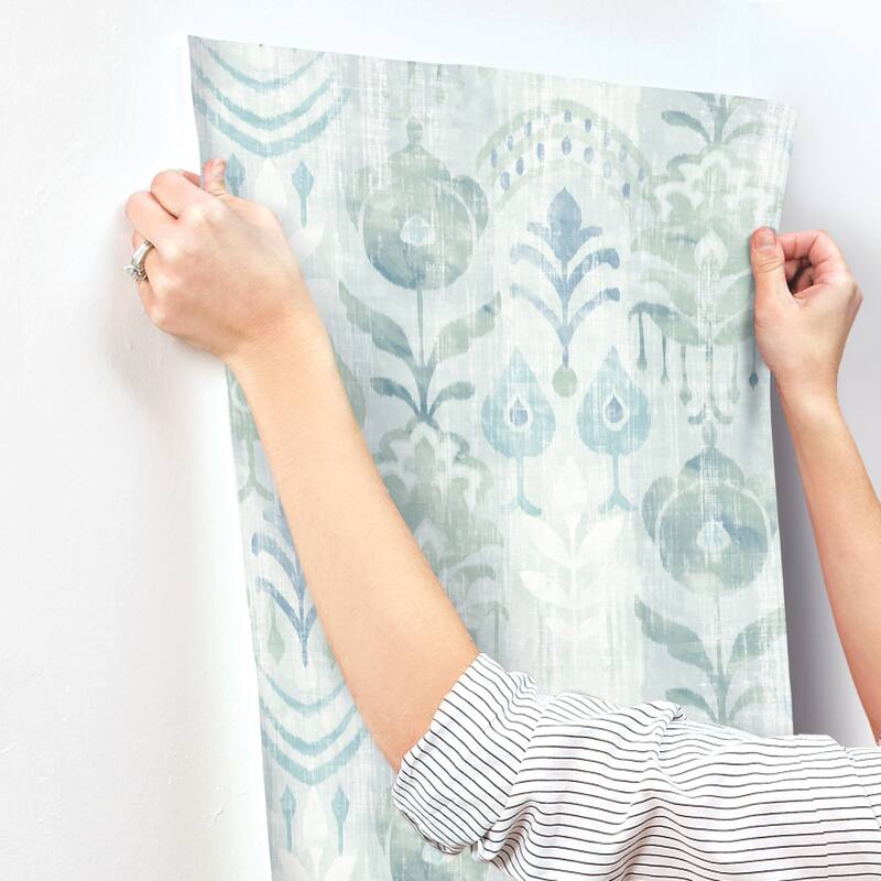 A-Street Prints Pavord Green Floral Shibori Wallpaper