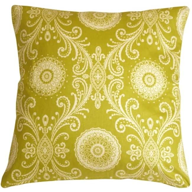 Filigree Green 17x17 Throw Pillow with Polyfill Pillow Insert