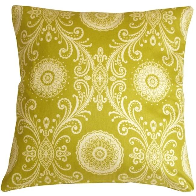Filigree Green 17x17 Throw Pillow with Polyfill Pillow Insert
