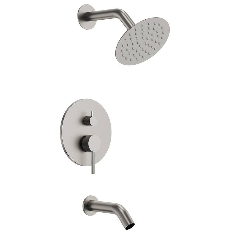 6" Dual-Function Tub and Shower Faucet Set, Modern Tub And Shower Trim Kit Valve Included