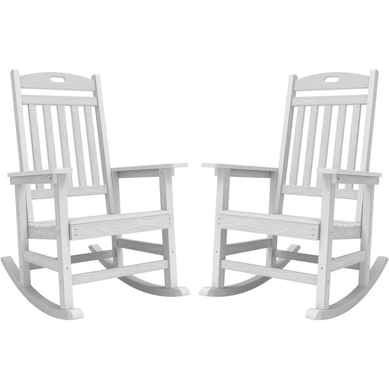 WINSOON All Weather Outdoor Rocking Chair, Set of 2 - White