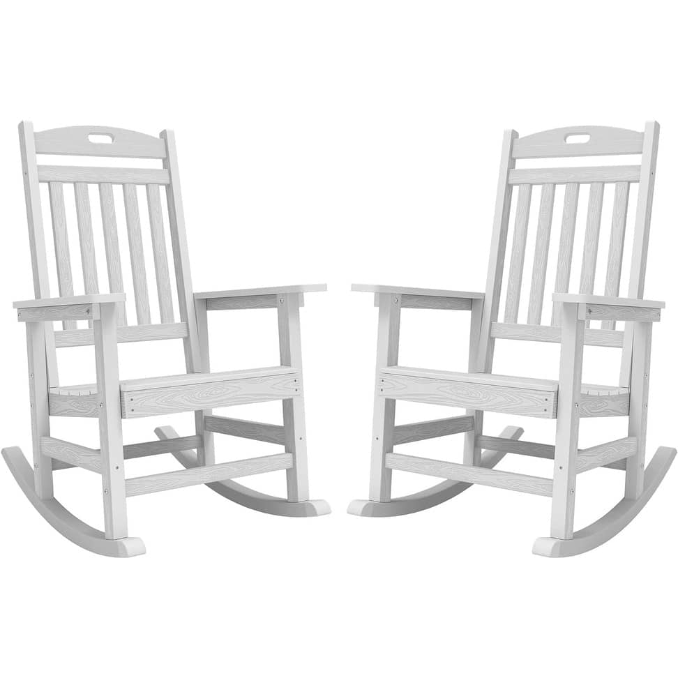 WINSOON All Weather Outdoor Rocking Chair, Set of 2