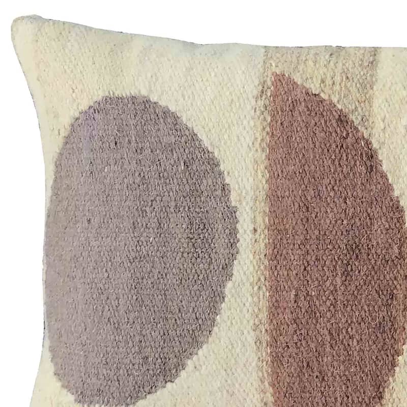 Chelet Handwoven and Hand Tufted Multi Colored Wool 14x24 Kidney Thow Pillow
