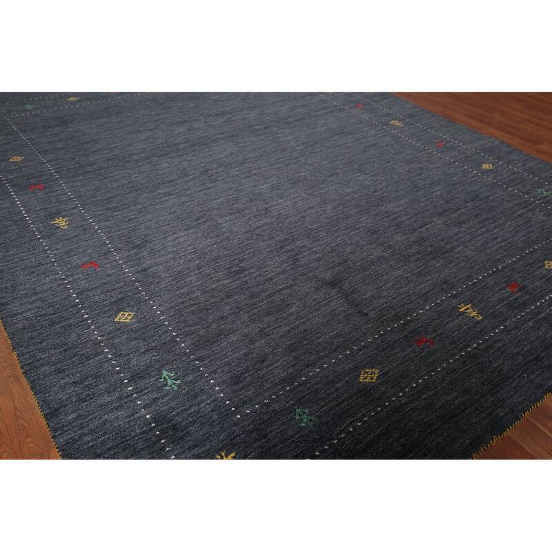 Gabbeh Indian Rug Hand-Knotted Oriental Wool Carpet - 7'11"x 9'8"
