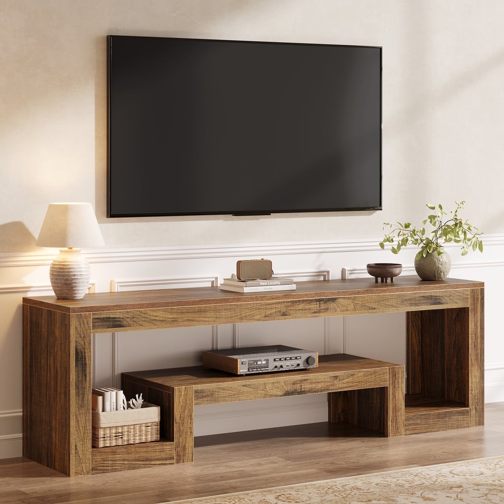63'' TV Stand for 55/60/65-Inch TVs, Entertainment Center with Shelves
