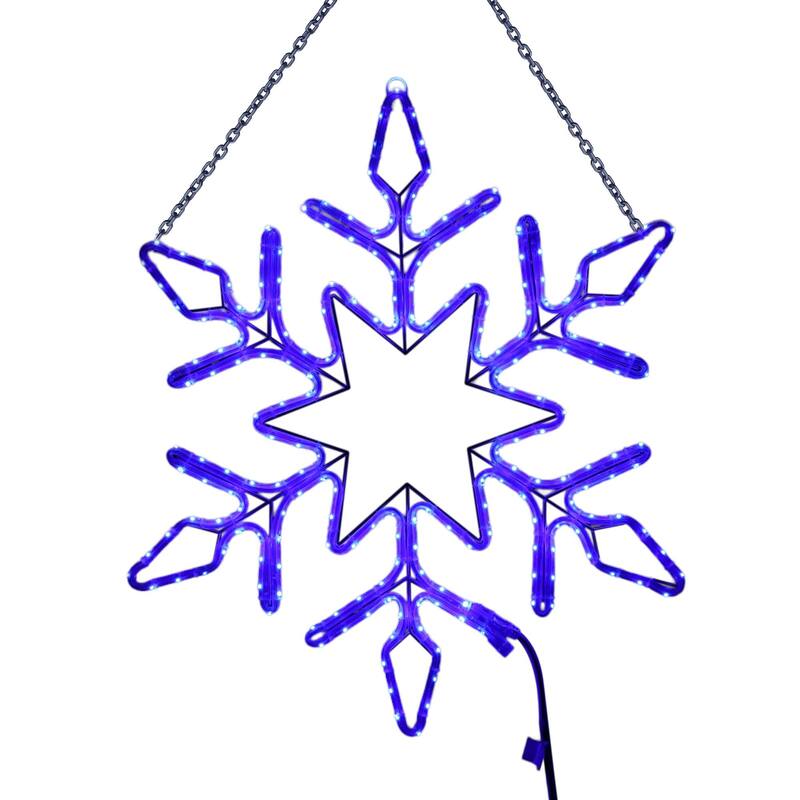 Christmas 2 ft. Blue Rope Snowflake with Twinkle Lights