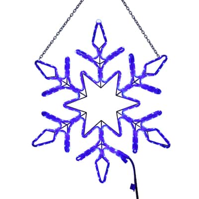 Christmas 2 ft. Blue Rope Snowflake with Twinkle Lights