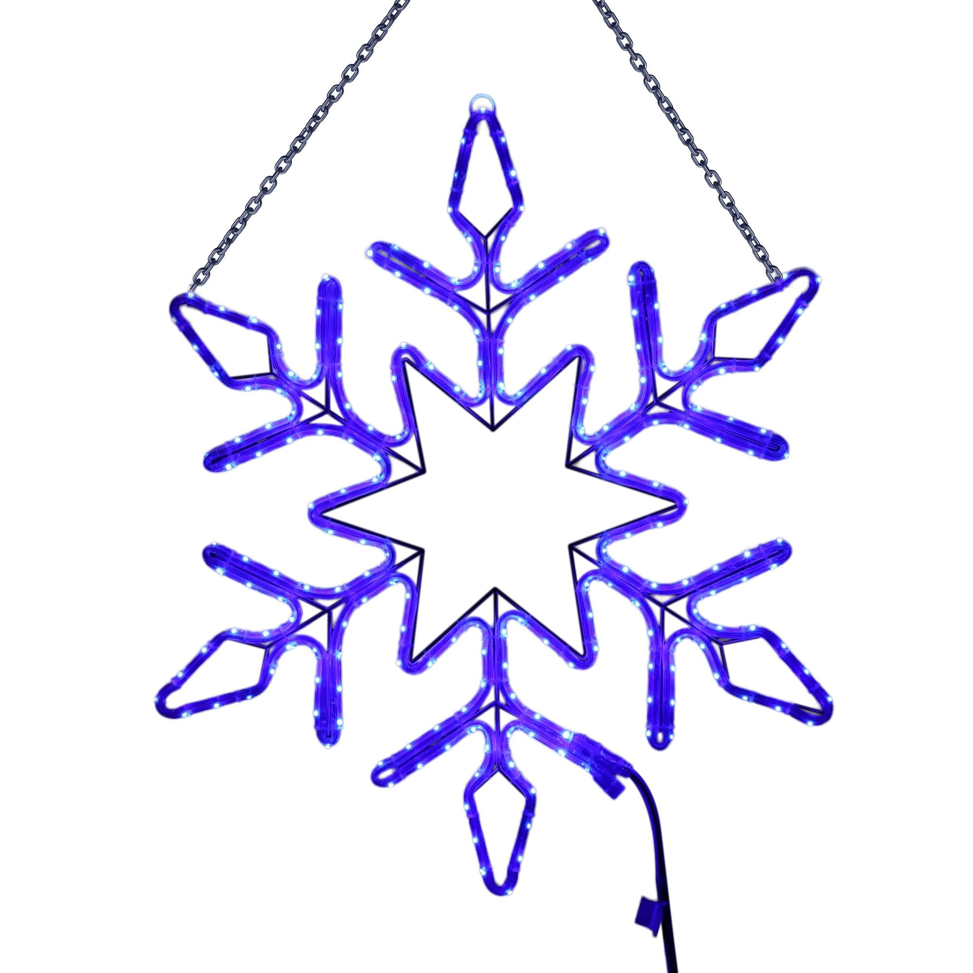 Christmas 2 ft. Blue Rope Snowflake with Twinkle Lights