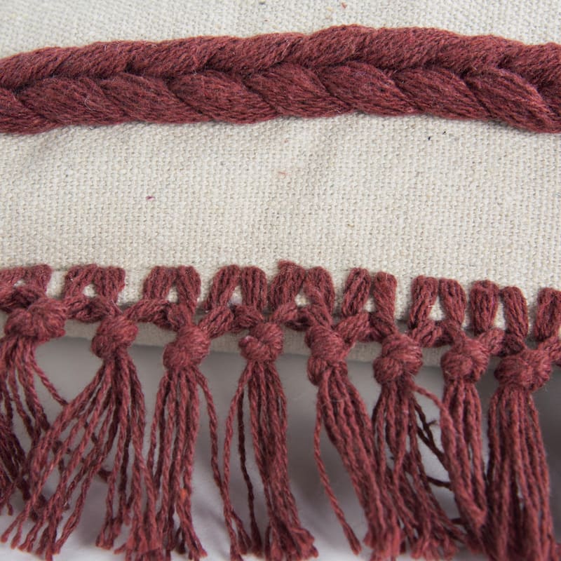 Rizzy Home Striped Macramé Throw Pillow