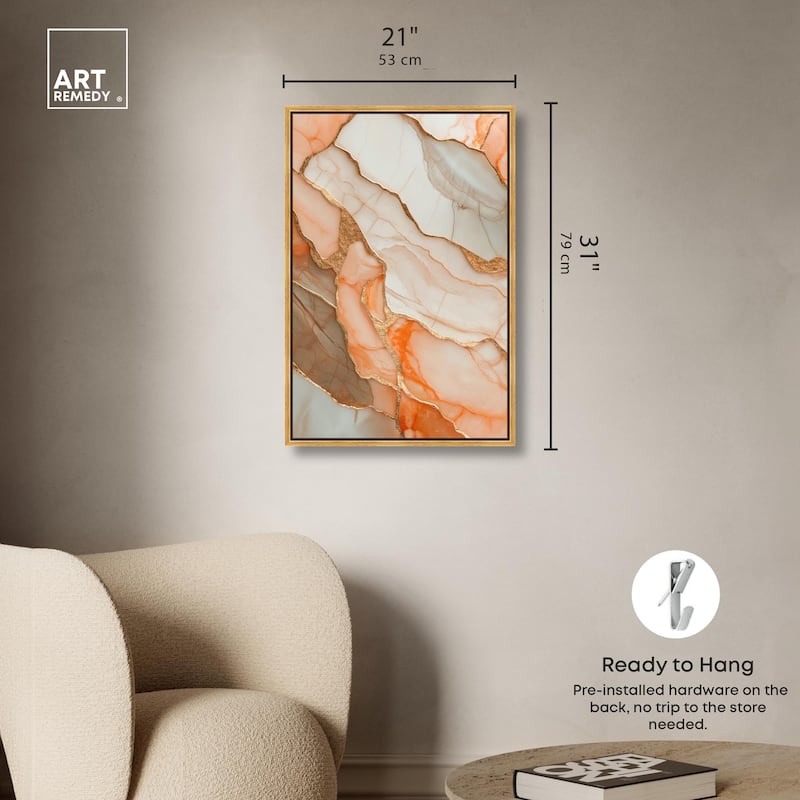 Peach Agate Flow Canvas by Art Remedy