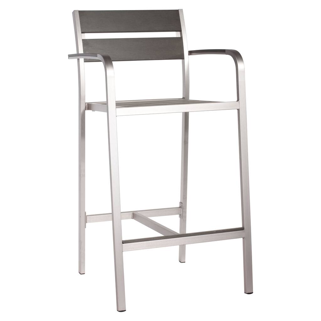 Megapolis Bar Arm Chair (Set of 2) Brushed Aluminum