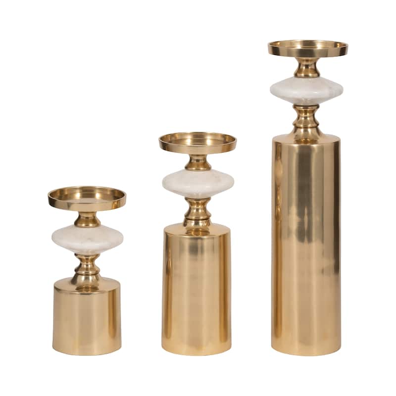 Modern Decorative Candle Holders with Silhouettes- Set of 3 - 9" - 12"