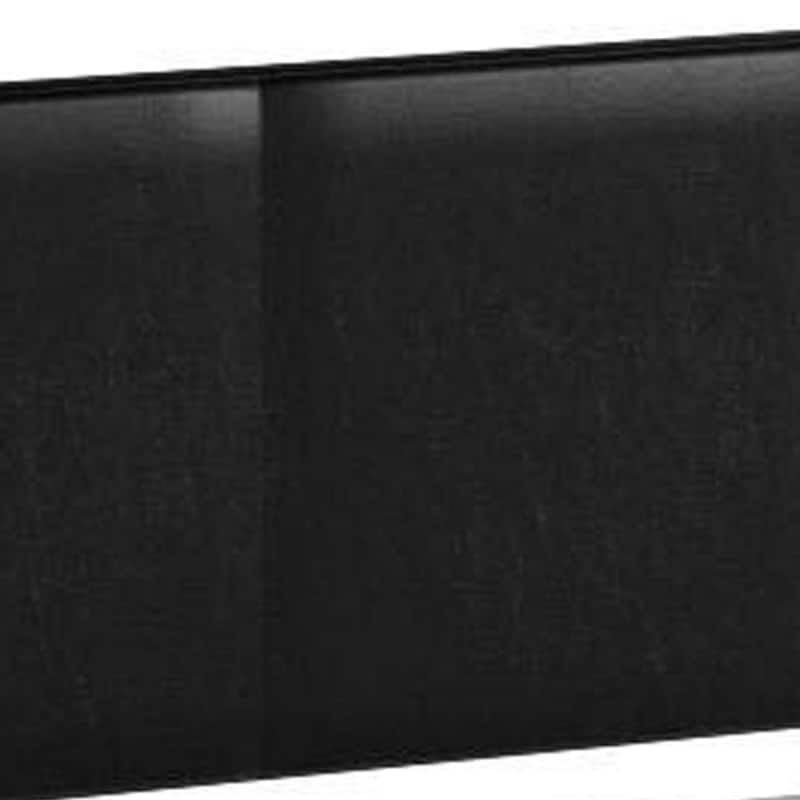 Shirin Twin Size Bed, Wood, Nailhead Trim, Upholstered Headboard, Black