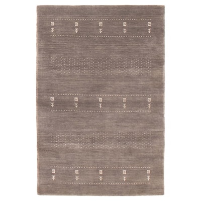 Kashkuli Gabbeh Grey Rug 3'9" x 5'10" - 3'9 x 5'10