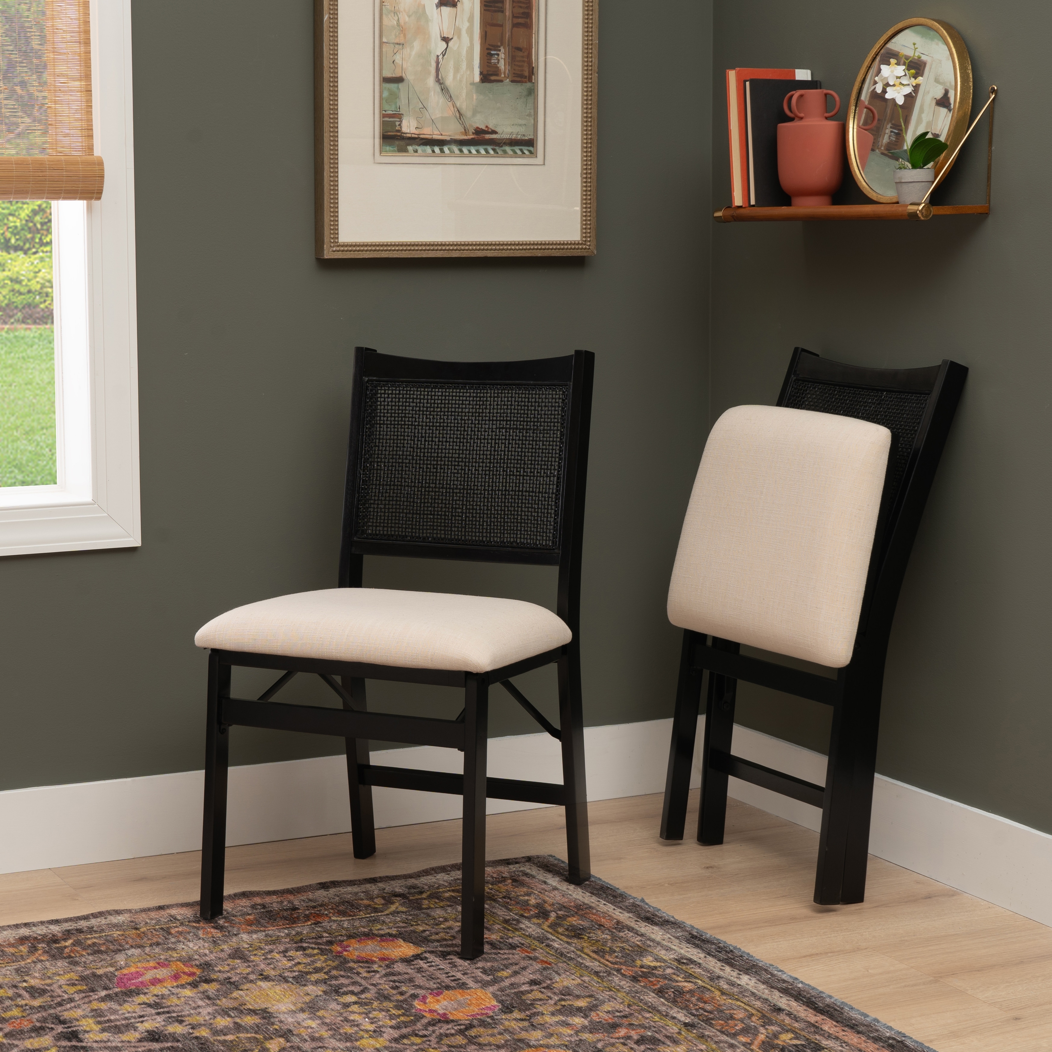 Linon Buford Rattan Folding Dining Chair