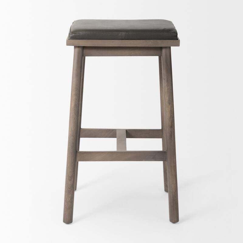 Eliza Leather Seat & Wood Frame Counter/Bar Stool