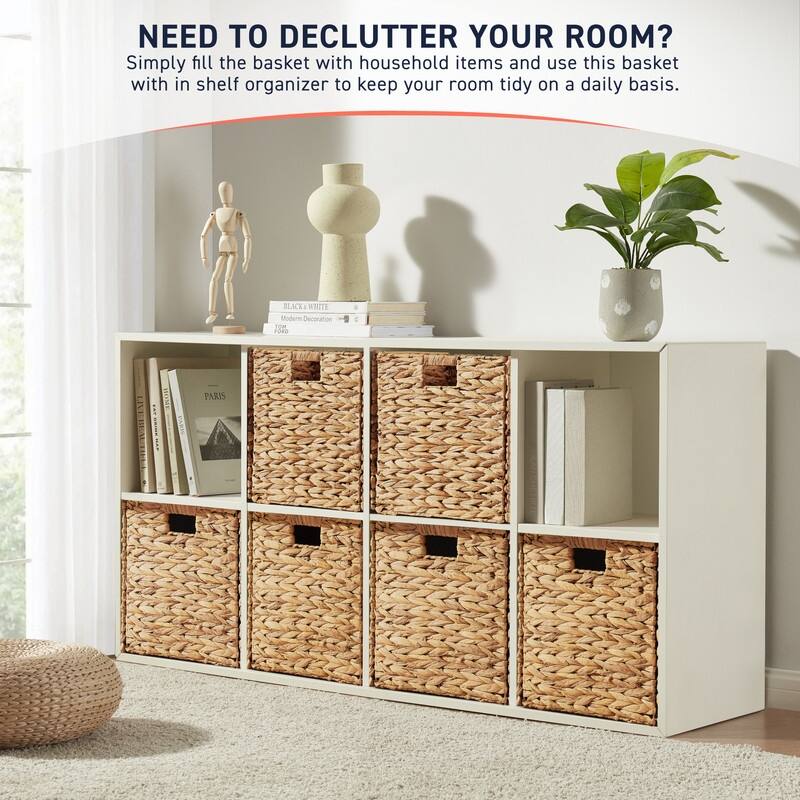 10.5" x 10.5" in Water Hyacinth Storage Cube Bin Baskets