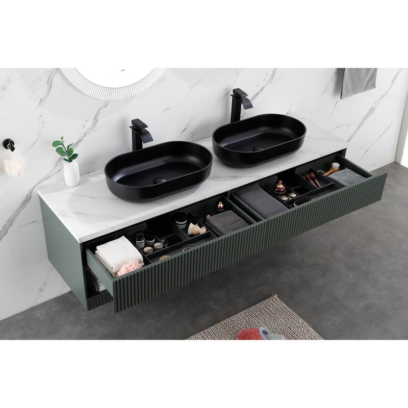 Eco-Friendly 24-Inch Acrylic Rectangular Vessel Sink, Durable and Hygienic, for Modern Bathroom Design - 24in L
